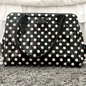 Kate Spade Black/White Polka Dot Patent Leather Shoulder Bag